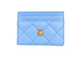 Versace Mini Medusa DV Blue Quilted Leather Card Case - Velora Luxury Fashion
