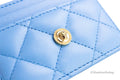 Versace Mini Medusa DV Blue Quilted Leather Card Case - Velora Luxury Fashion