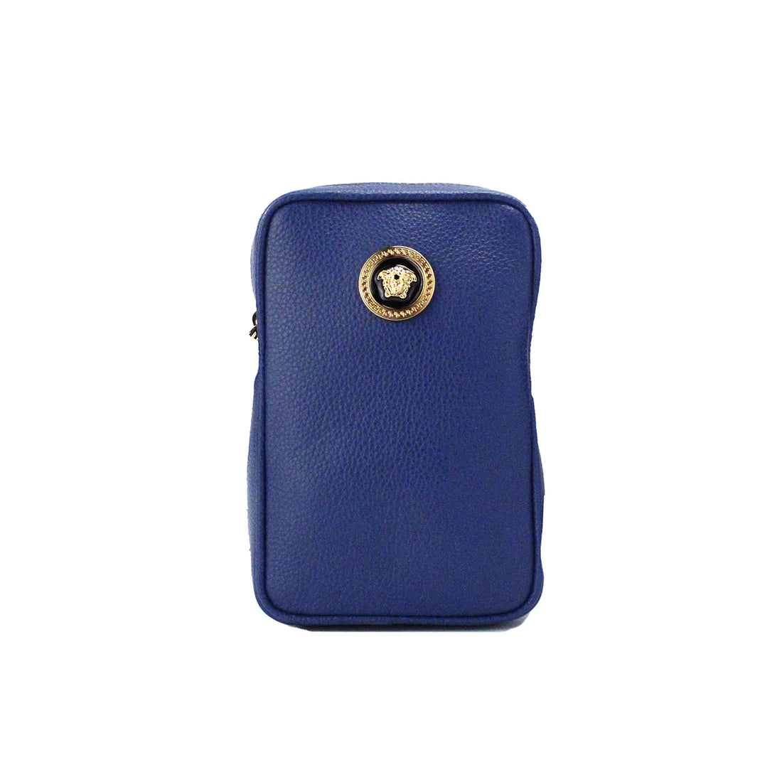 Versace Mini Navy Leather Medusa Pendant Crossbody - Velora Luxury Fashion