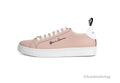 Versace Powder Blush Vitello Leather Signature Lace Sneakers - Velora Luxury Fashion