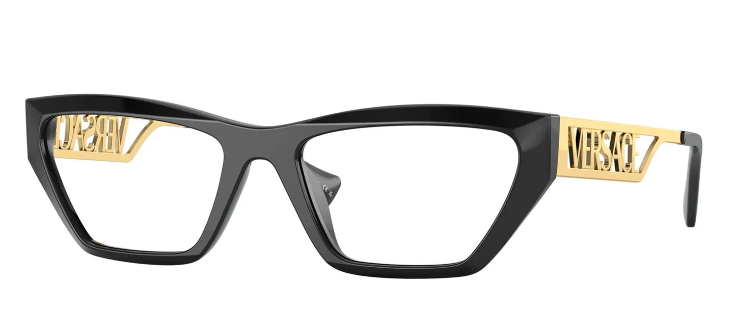 Versace ROCK ICONS VE 3327U Black Gold 55/18/145 women Eyewear Frame - Velora Luxury Fashion