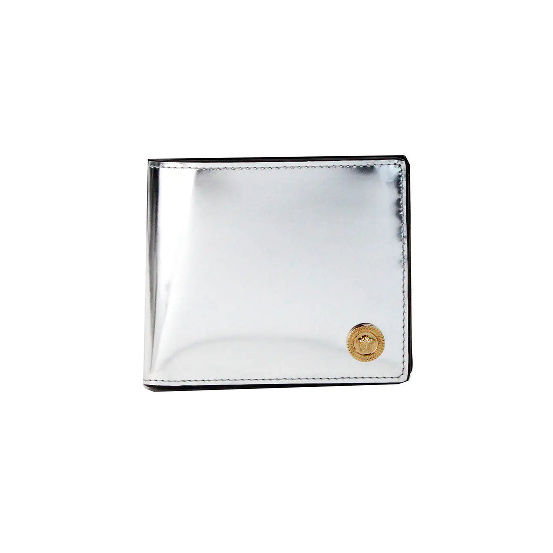 Versace Silver La Medusa Leather Bifold Wallet - Velora Luxury Fashion