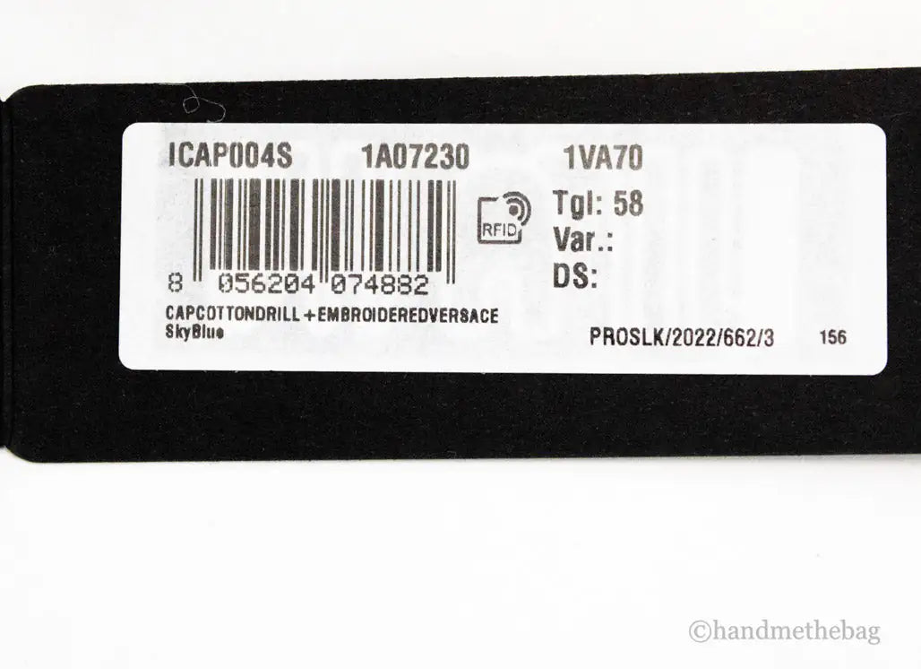 Versace Sky Blue Cotton Embroidered Logo Adjustable Baseball Hat - Velora Luxury Fashion