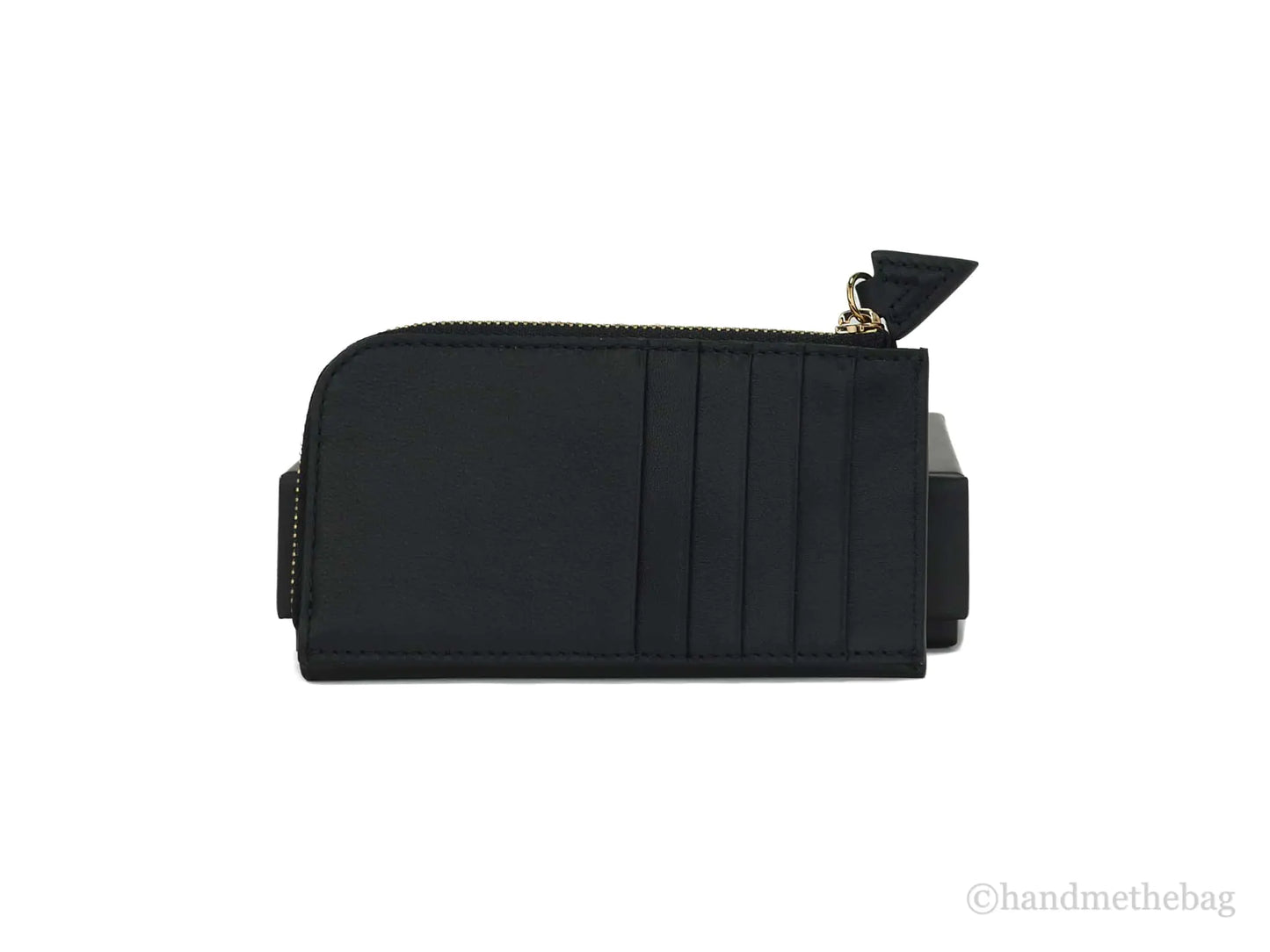 Versace Small Black Leather Matte Medusa Zip Card Case - Velora Luxury Fashion