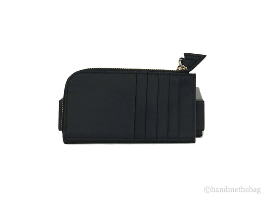 Versace Small Black Leather Matte Medusa Zip Card Case - Velora Luxury Fashion