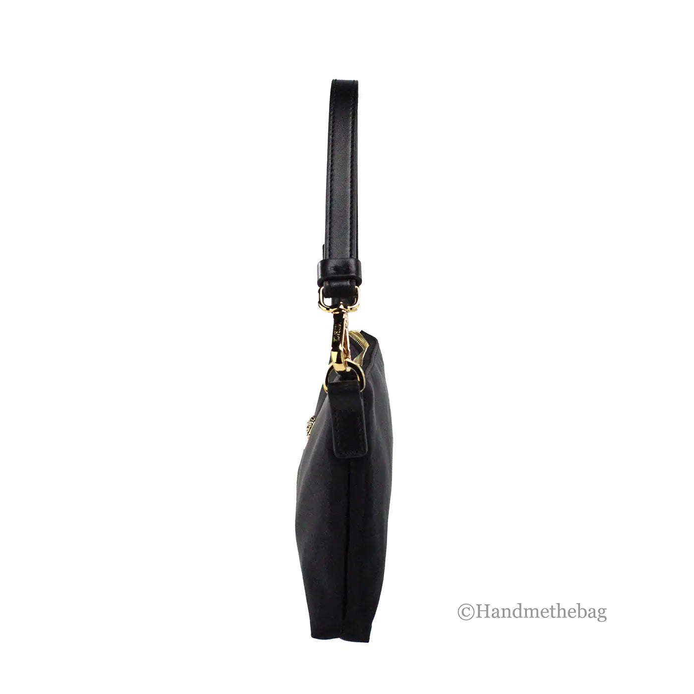 Versace Small Flat Black Medusa Coin Nylon Fabric Pouch - Velora Luxury Fashion