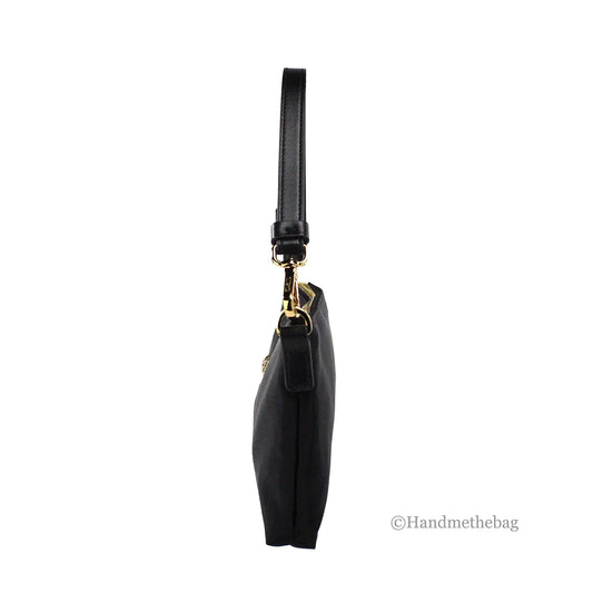 Versace Small Flat Black Medusa Coin Nylon Fabric Pouch - Velora Luxury Fashion