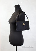 Versace Small Flat Black Medusa Coin Nylon Fabric Pouch - Velora Luxury Fashion