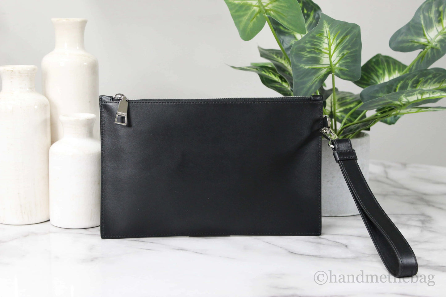 Versace Small Leather Embroidered Heart Patch Clutch - Velora Luxury Fashion