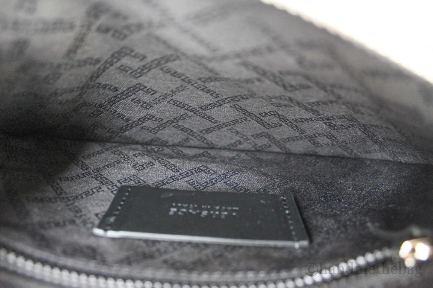 Versace Small Leather Embroidered Heart Patch Clutch - Velora Luxury Fashion