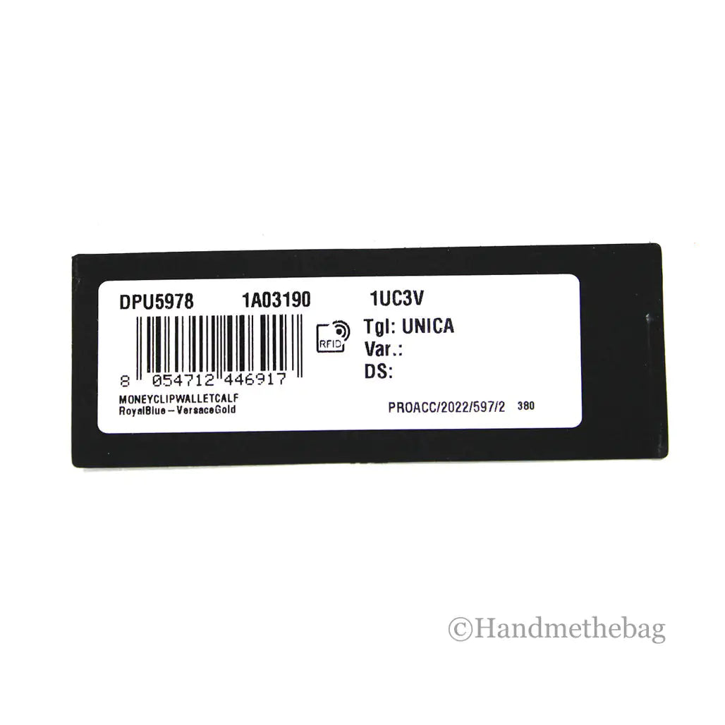 Versace Smooth Vitello Leather Blue Money Clip Wallet - Velora Luxury Fashion