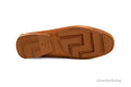 Versace Warm Brown Leather Gold Greek Key Driver Loafers - Velora Luxury Fashion
