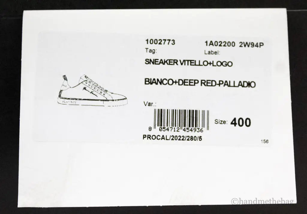 Versace White Red Vitello Leather Gianni Versace Signature Sneakers - Velora Luxury Fashion