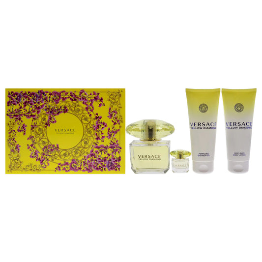 Versace Yellow Diamond EDT 90ml + BL 100ml + SG 100ml + EDT 5ml W - Velora Luxury Fashion