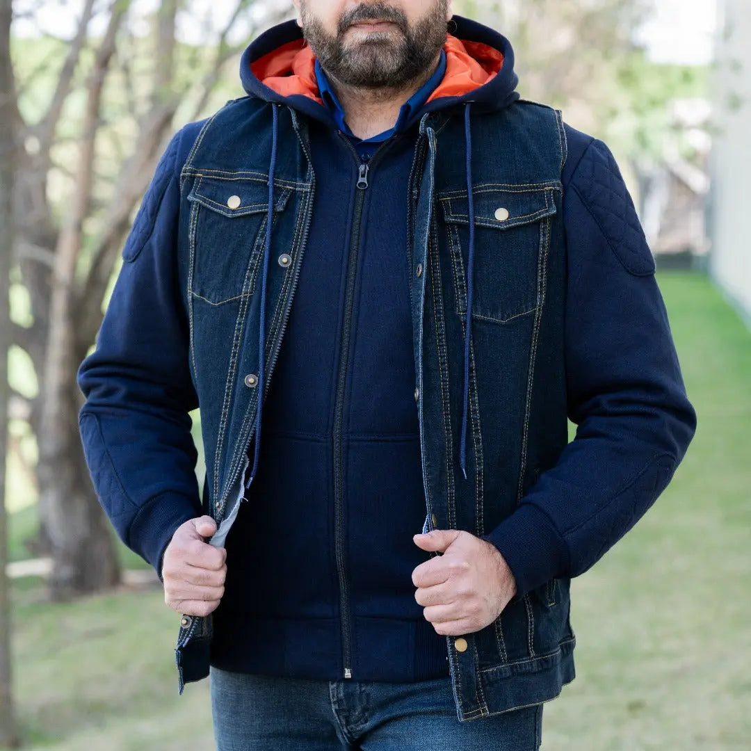 Versatile Denim Vest with Hoodie - Velora Luxury Fashion