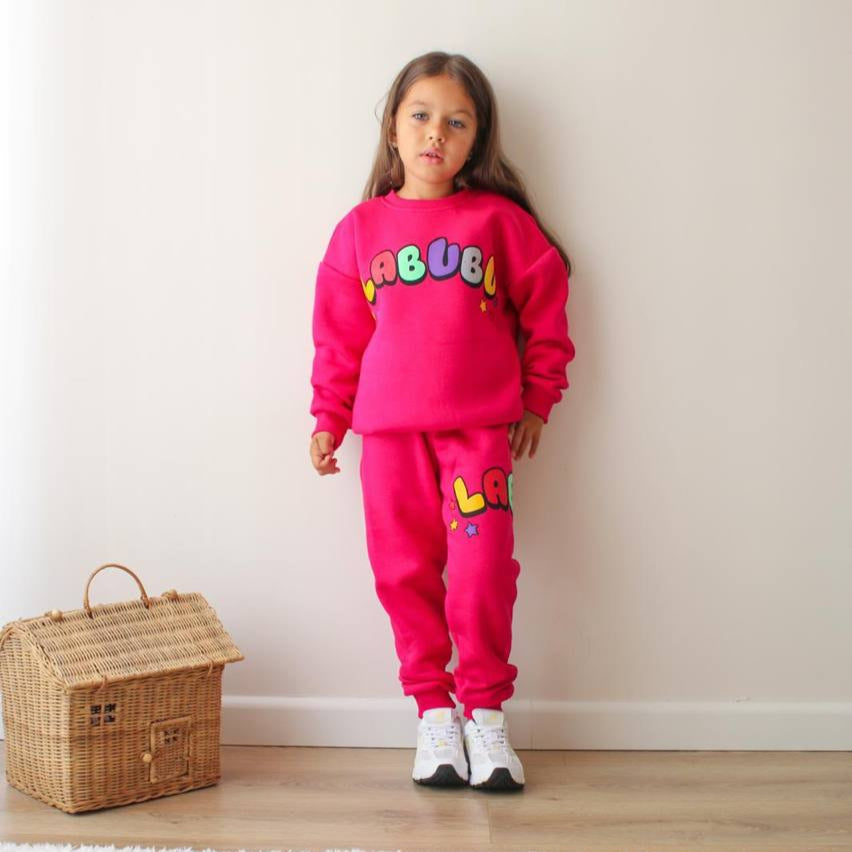 Vibrant La-Bu-Bu Girls Joggers Set - Velora Luxury Fashion