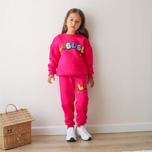 Vibrant La-Bu-Bu Girls Joggers Set - Velora Luxury Fashion