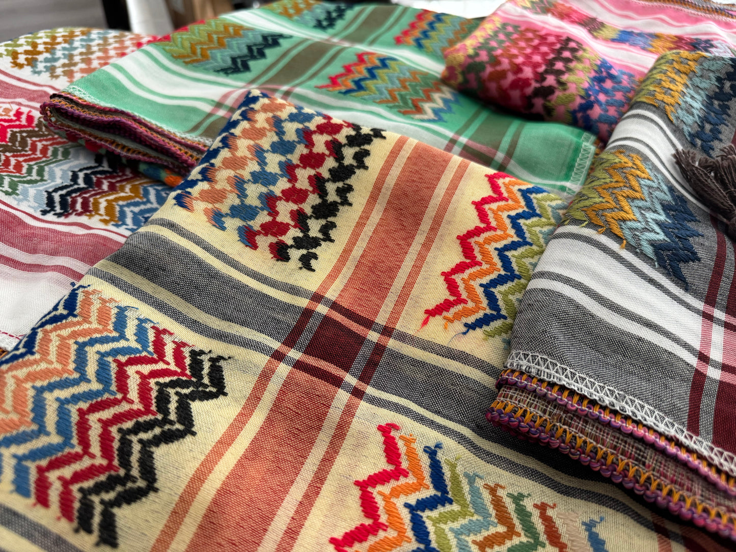 Vibrant Sandy Yellow Kufiya (Keffiyeh) | Made in Jordan - Velora Luxury Fashion