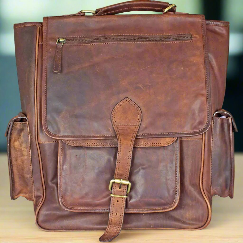 Viceroy Leather Messenger Backpack - Velora Luxury Fashion