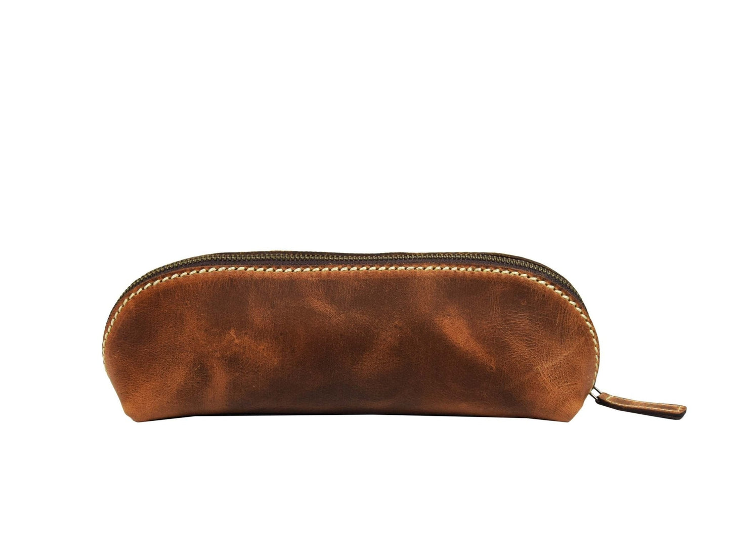 Vintage Leather Pencil Case - Stationery Pouch - Velora Luxury Fashion