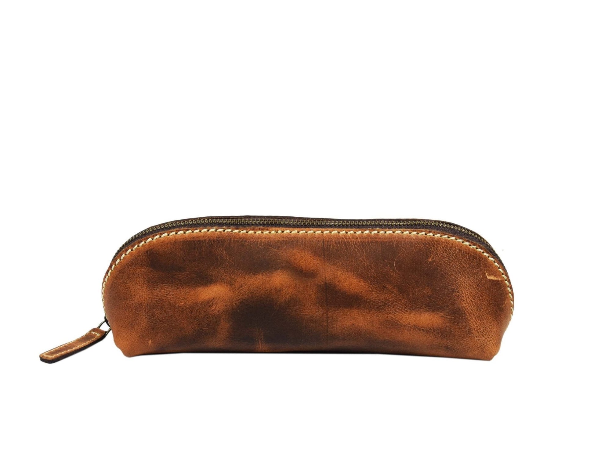 Vintage Leather Pencil Case - Stationery Pouch - Velora Luxury Fashion