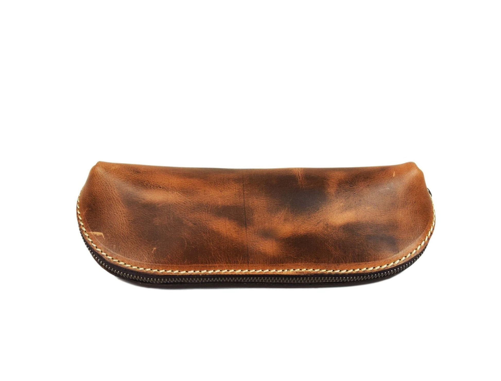 Vintage Leather Pencil Case - Stationery Pouch - Velora Luxury Fashion