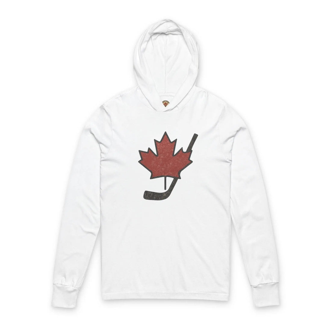 Vintage Maple Leaf Hockey Stick Hoodie - Canadian Hockey Pride - Maple Stick Hockey Co. - True Fan - Velora Luxury Fashion