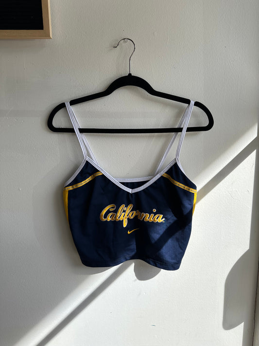 Vintage Nike California Berkeley Basketball Team Cropped Tank Top | Size Medium - Velora Luxury Fashion