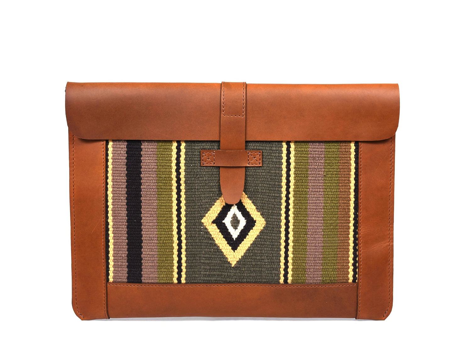 Vintage bohemian Leather Mac Book Sleeve - Caramel Brown - Velora Luxury Fashion