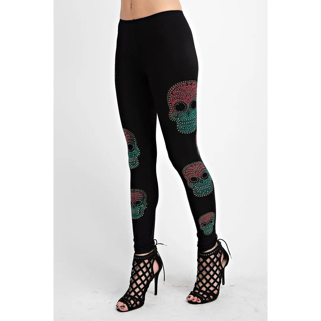 Vocal Women's Sugar Skull Leggings - Velora Luxury Fashion