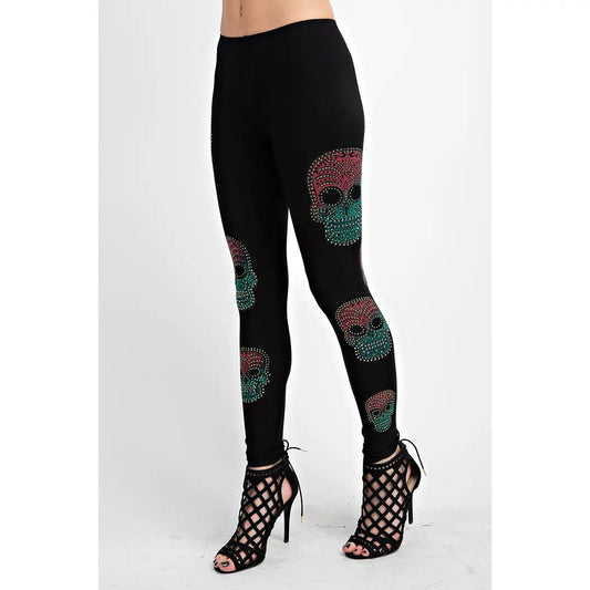 Vocal Women's Sugar Skull Leggings - Velora Luxury Fashion