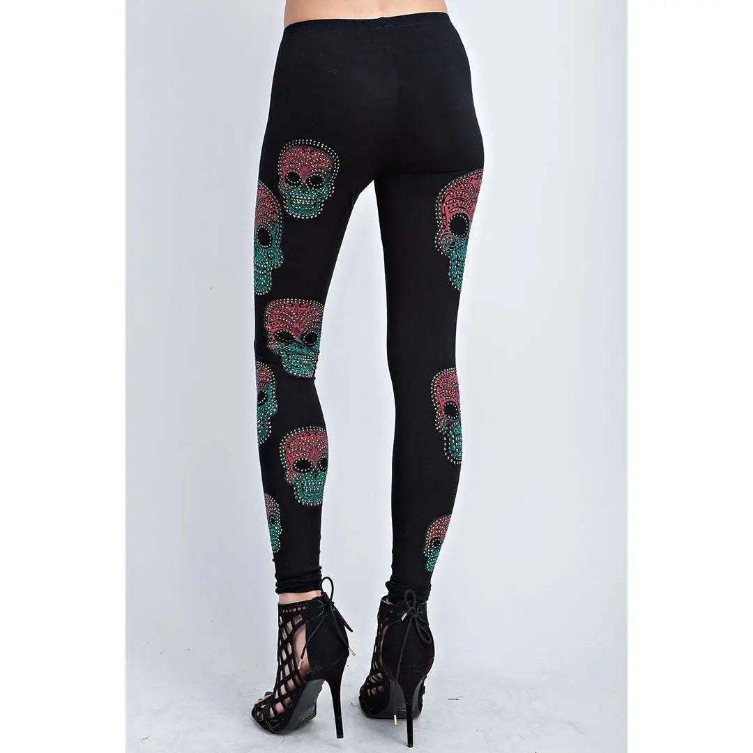 Vocal Women's Sugar Skull Leggings - Velora Luxury Fashion