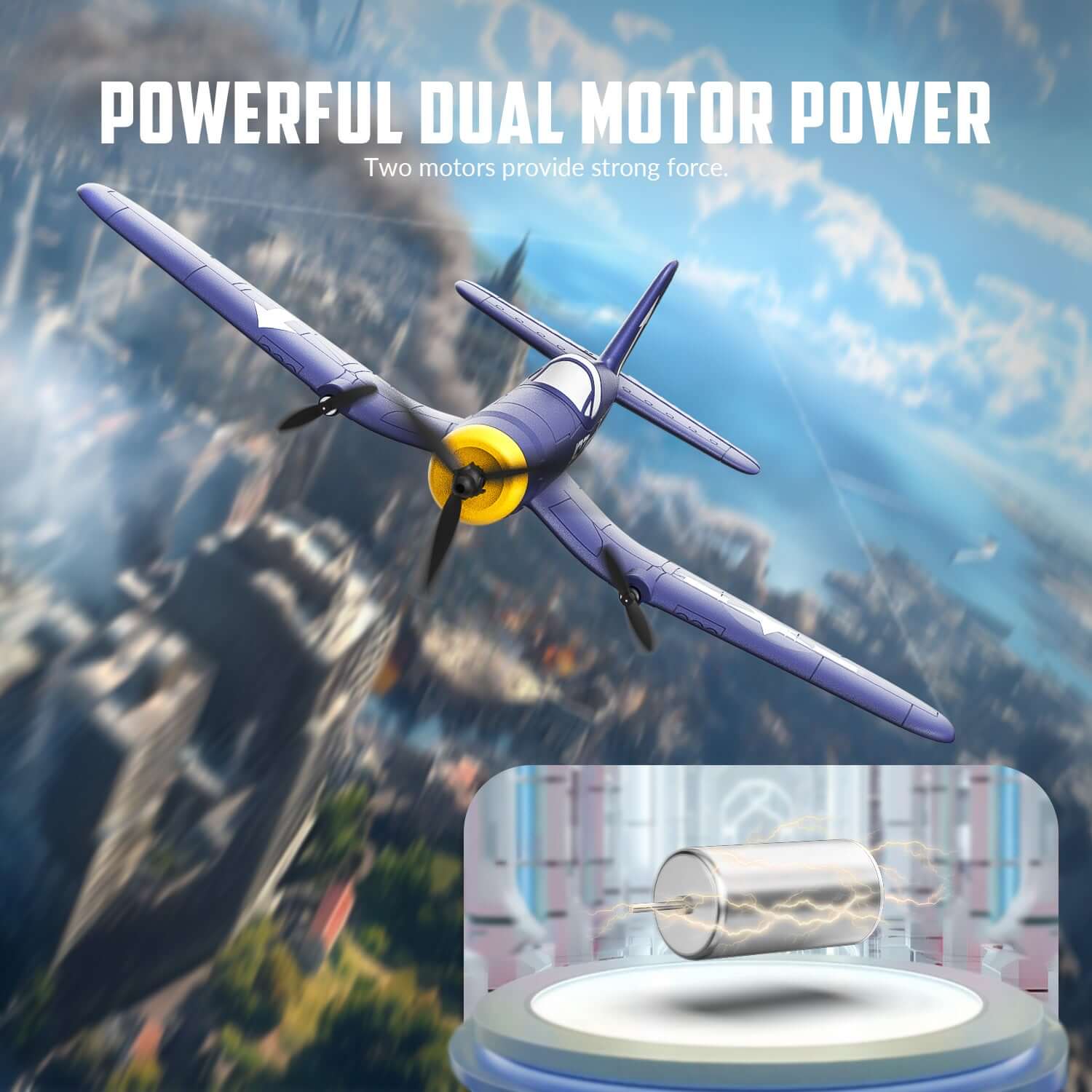 Volantex RC F4U Corsair 3CH RTF EPP Plane w/ Gyro 2.4GHz for Kids & Beginners - Velora Luxury Fashion