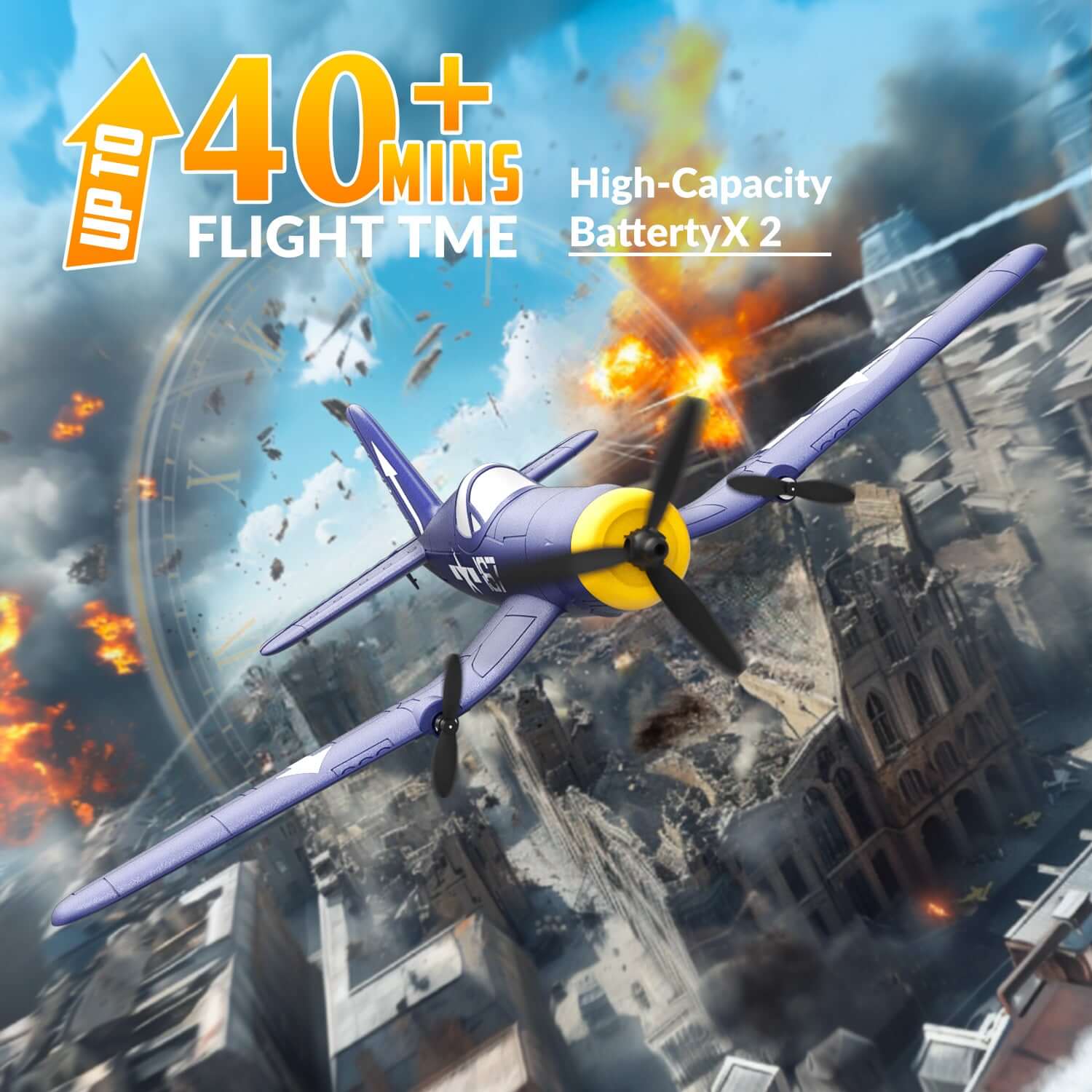 Volantex RC F4U Corsair 3CH RTF EPP Plane w/ Gyro 2.4GHz for Kids & Beginners - Velora Luxury Fashion