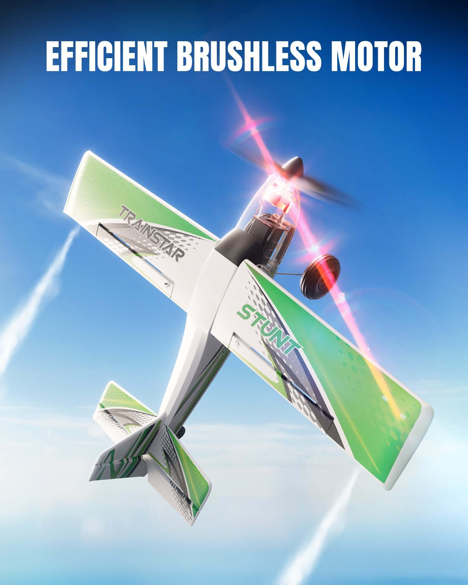 VolantexRC Trainstar 500mm Brushless RC Plane 2S/3S Power RTF – Green/Orange - Velora Luxury Fashion