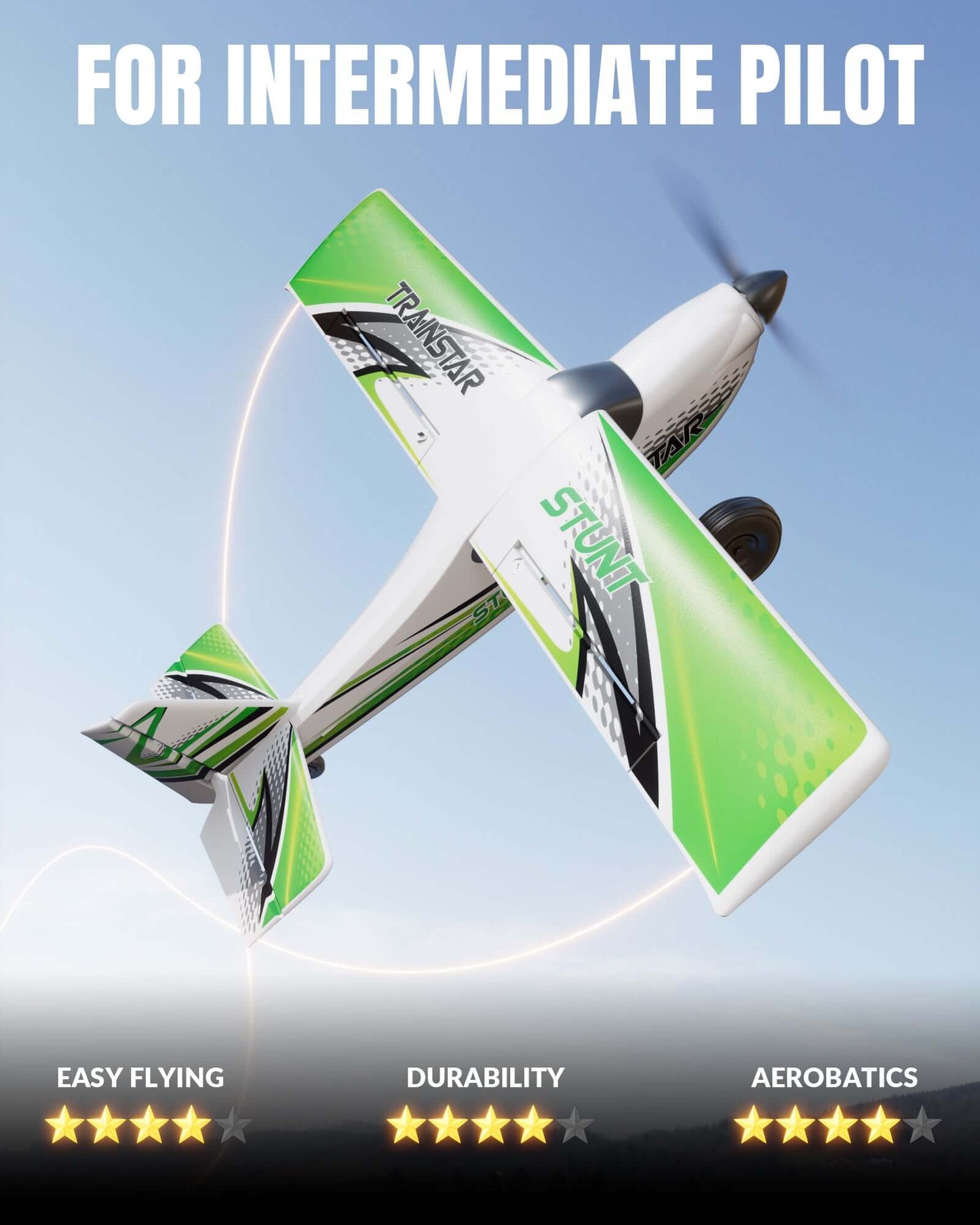 VolantexRC Trainstar 500mm Brushless RC Plane 2S/3S Power RTF – Green/Orange - Velora Luxury Fashion