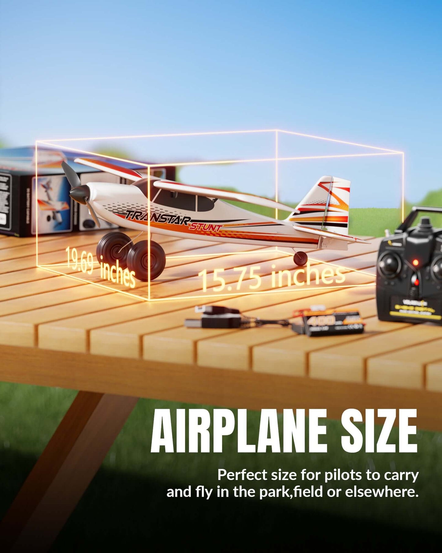 VolantexRC Trainstar 500mm Brushless RC Plane 2S/3S Power RTF – Green/Orange - Velora Luxury Fashion