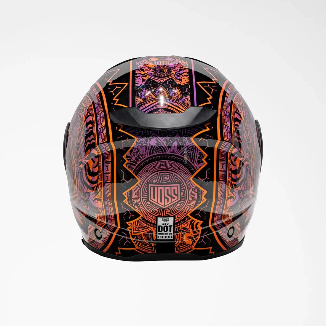 Voss 580 Conquest Gloss Neon Mandala Motorcycle Helmet - Velora Luxury Fashion
