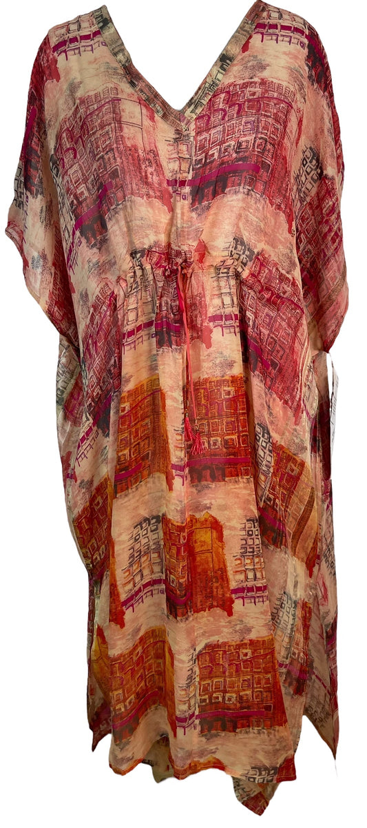 PRG6354 Sheer Avatar Pure Silk Maxi Kaftan - Velora