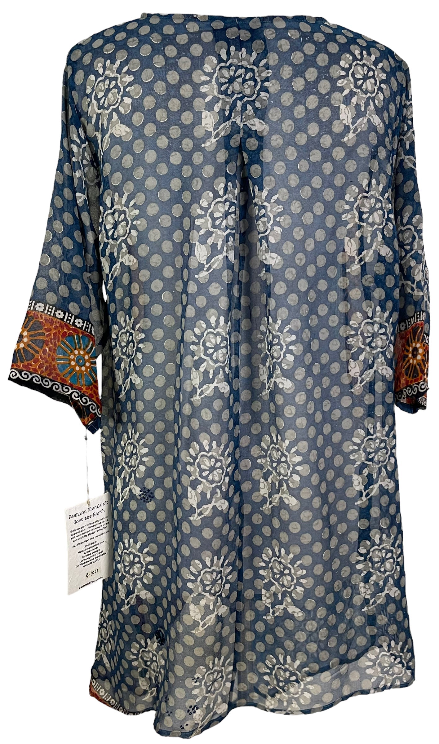 PRG6026 Sheer Avatar Pure Silk Self Pocket Tunic Dress - Velora