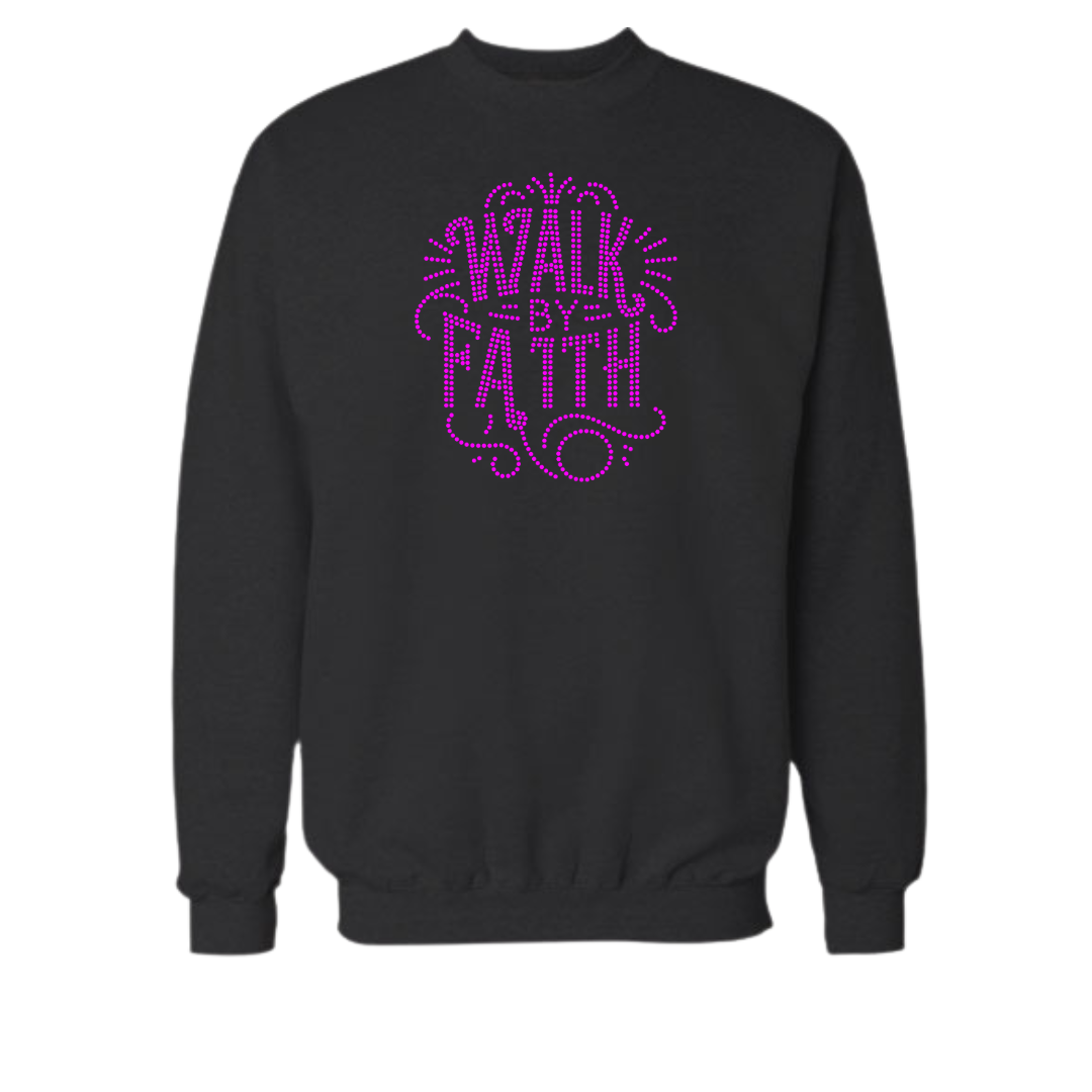 Walk by Faith Rhinestone Shirt – Christian Inspirational Sparkle Bling Tee | Blingdazzel
