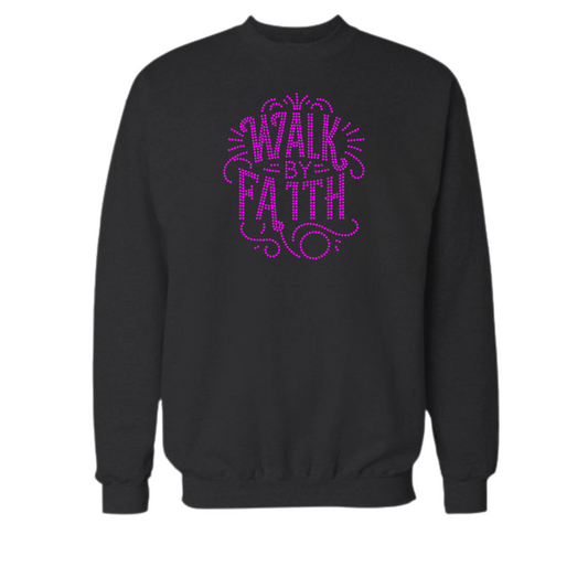 Walk by Faith Rhinestone Shirt – Christian Inspirational Sparkle Bling Tee | Blingdazzel