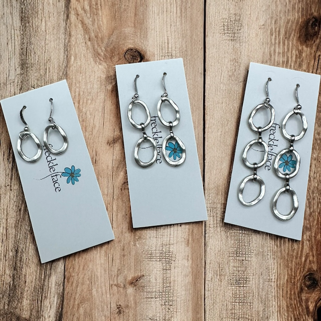 Wavy Hoop Drop Earrings – Matte Silver Asymmetrical Hoops, Hypoallergenic - Velora Luxury Fashion