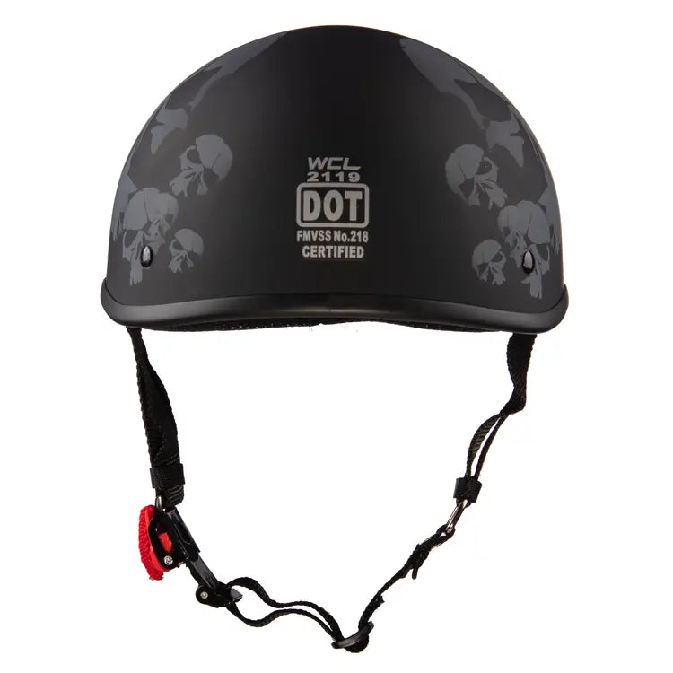 West Coast Leather Beanie Skull Motorcycle Half Helmet - Velora Luxury Fashion