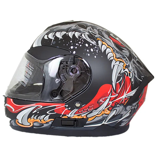 West Coast Leather Monster Skull Biker Helmet Boutique of Leathers/Open Road
