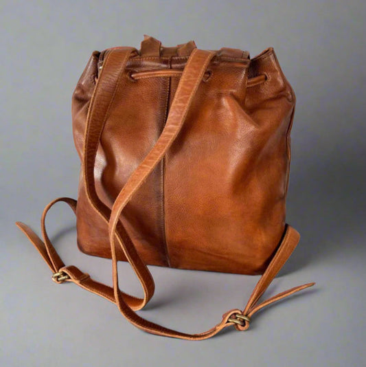 Leather Drawstring Backpack Boutique of Leathers/Open Road
