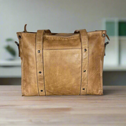 MET Studded Leather Handbag with Dual Handles Boutique of Leathers/Open Road
