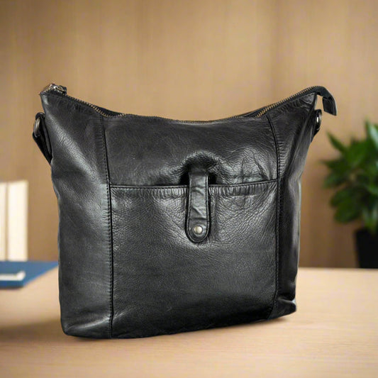 MET Front Snap Leather Handbag Boutique of Leathers/Open Road