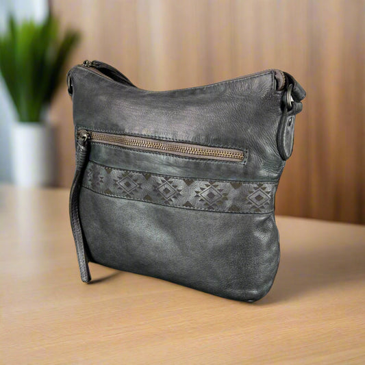 MET Crossbody Bag with Aztec Design Boutique of Leathers/Open Road