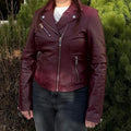 Women's Premium Lamb Leather Moto Jacket with Asymmetrical Zippers - Velora Luxury Fashion